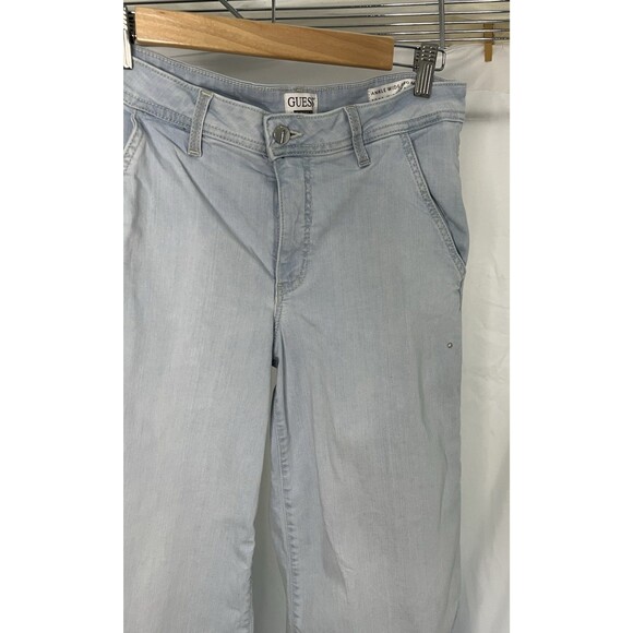 Guess USA Zoya Wide Leg Crop Jeans Light Wash Size 26 - Picture 7 of 10
